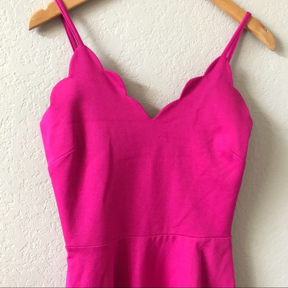 NEW LOVE ADY Scallop V-Neck Fit Flare Party Holiday Dress - Picture 4 of 8